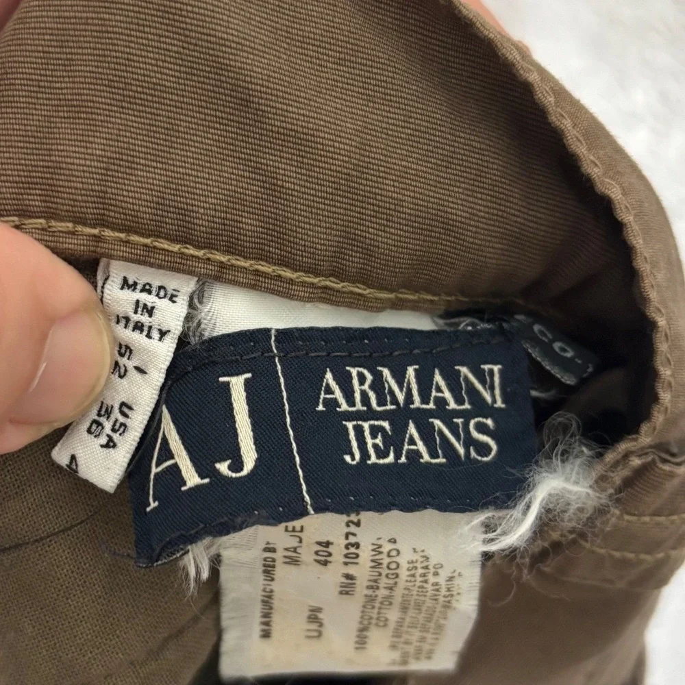 Armani Vintage Jeans Mens Brown Cotton Straight Leg Chino Pants Italy US 36x32